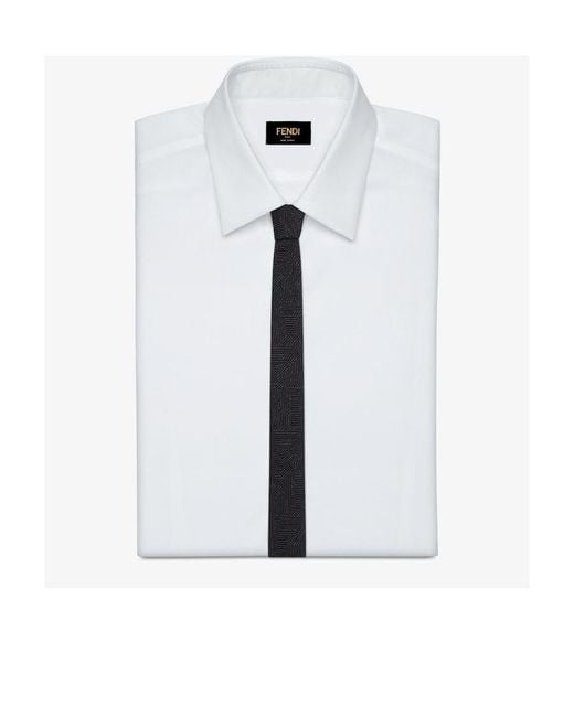 Fendi White Pointed-Tip Tie for men