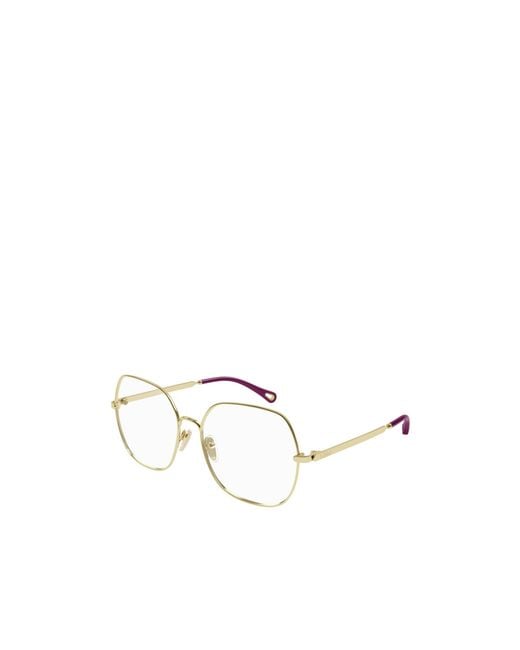 Chloé White Chloé Eyewear Geometric-Frame Glasses