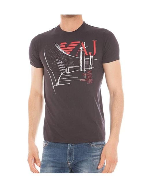 Armani Jeans Blue Logo Details T-Shirt for men