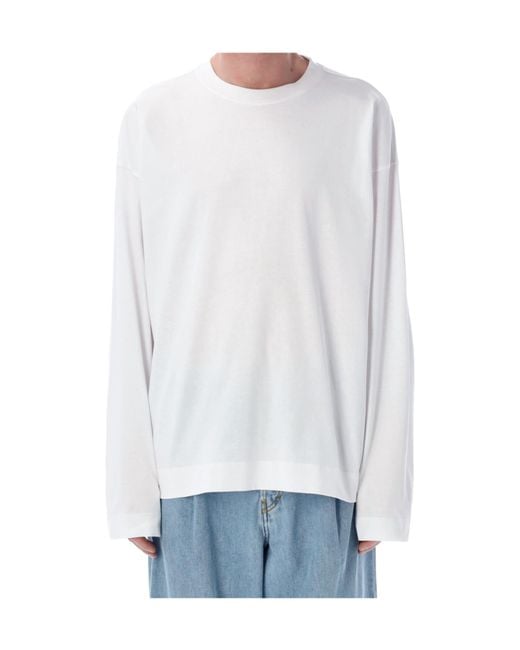 Dries Van Noten White Long-Sleeved T-Shirt for men