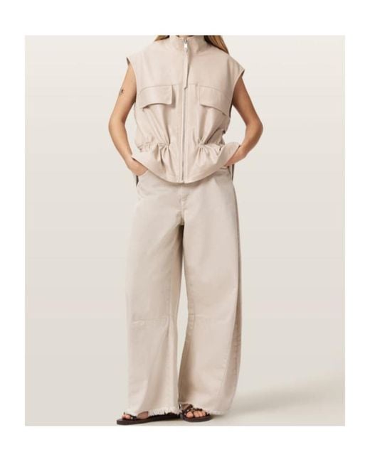 AllSaints Natural Flor High-Neck Sleeveless Waistcoat