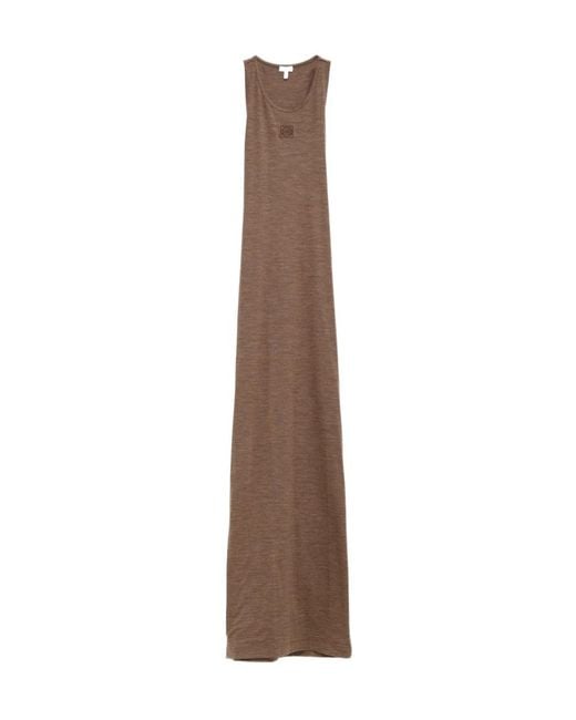 Loewe Brown Anagram Tank Dress
