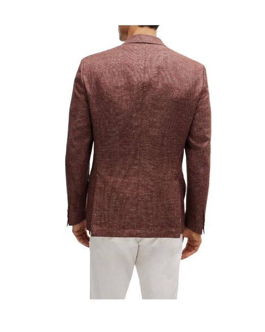 Boss Brown Single-Breasted Blazer for men