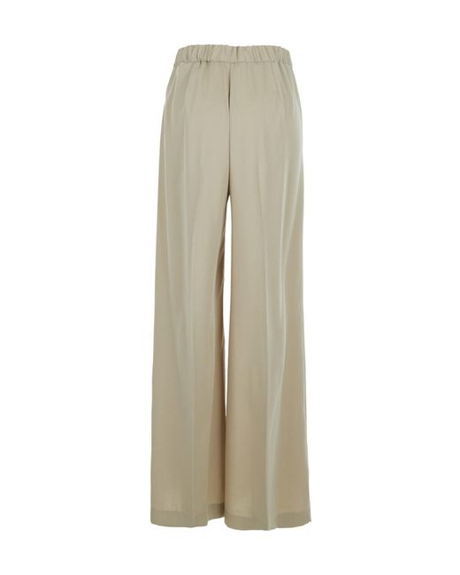 P.A.R.O.S.H. Natural Elasticated-Waist Palazzo Pants
