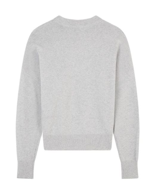 Maison Kitsuné Gray Maison Kitsuné Fox Intarsia-Knit Crewneck Jumper
