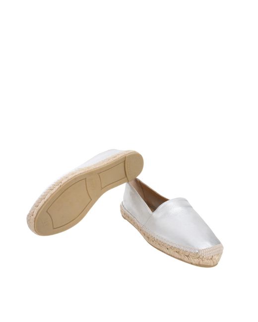 Castaner White Round-Toe Flat Shoes