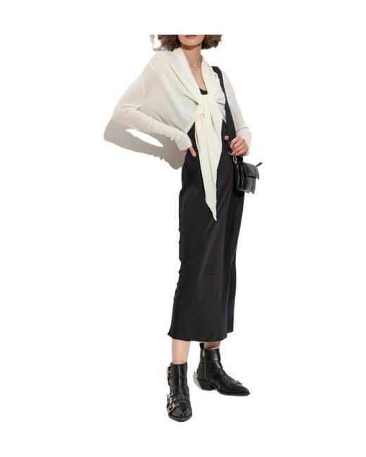 AllSaints White Draped Knit Top