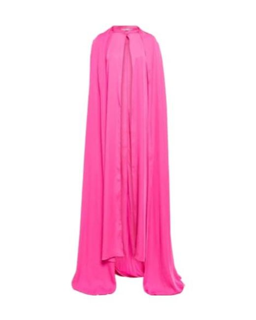 Safiyaa Pink Draped Chiffon Cape Gown