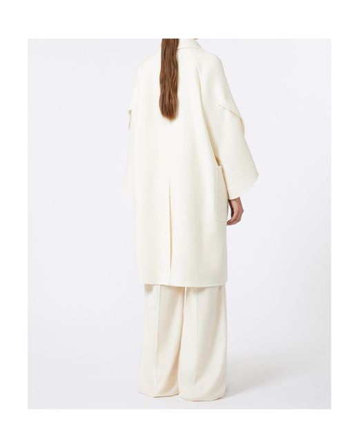 Max Mara White Wool And Cashmere Cloth Coat