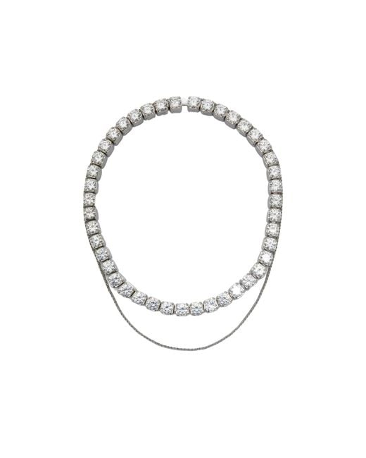Jil Sander Metallic Crystal-Embellished Cubic Necklace