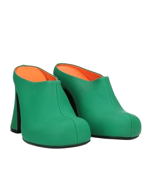Marni Green Solid Color Mules