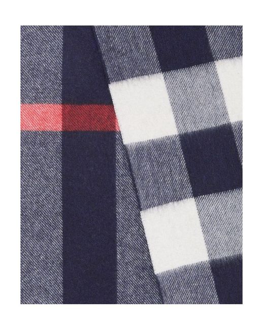 Burberry Blue Check Fringed Scarf