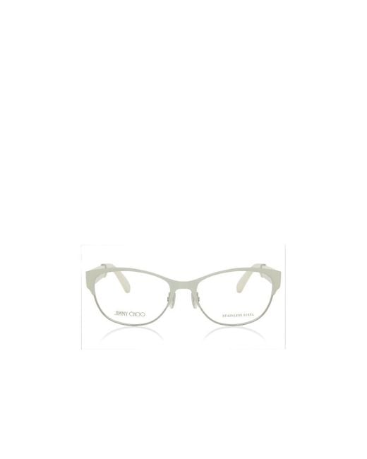 Jimmy Choo White Eyewear Cat-Eye Frame Glasses