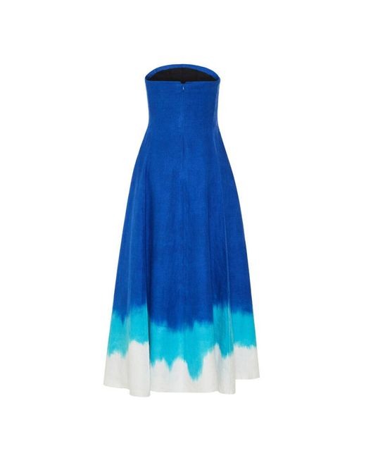 Gabriela Hearst Blue Alessia Strapless Dip-Dye Maxi Dress