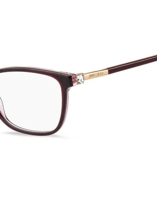 Jimmy Choo White Eyewear Rectangular Frame Glasses