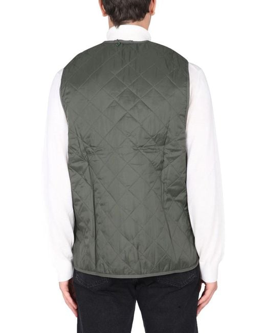 Barbour Gray Reversible Checkered Zip-Up Gilet for men