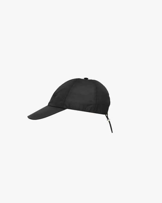 Saint Laurent Black Logo Embroidered Baseball Cap