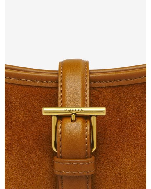 McQueen Brown T-Bar Mini Shoulder Bag