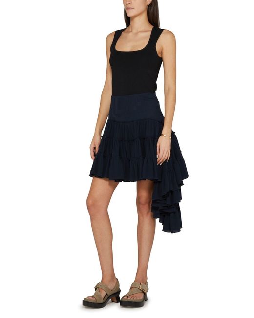 【LOEWE】Ruffled skirt Loewe Ruffled Skirt in Blue | Lyst