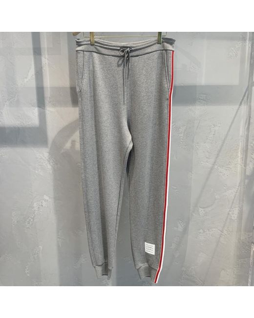Thom Browne Gray Interlock Rwb Stripe Track Pants for men