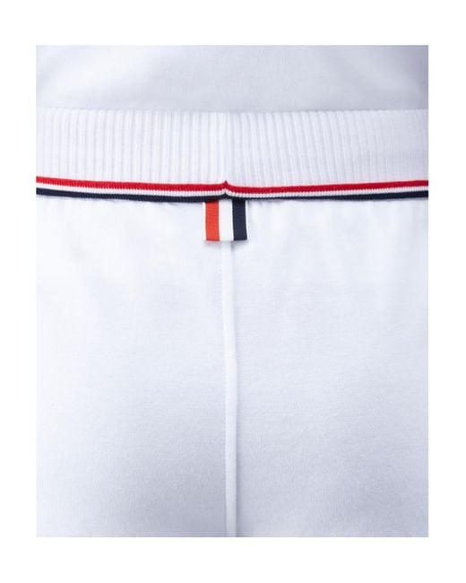 Thom Browne White Logo Patch Drawstring Shorts