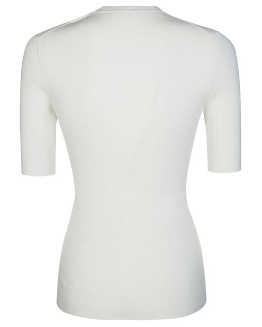 P.A.R.O.S.H. White Ribbed T-Shirt