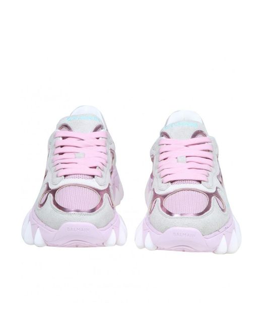 Balmain White B-East Lace-Up Sneakers