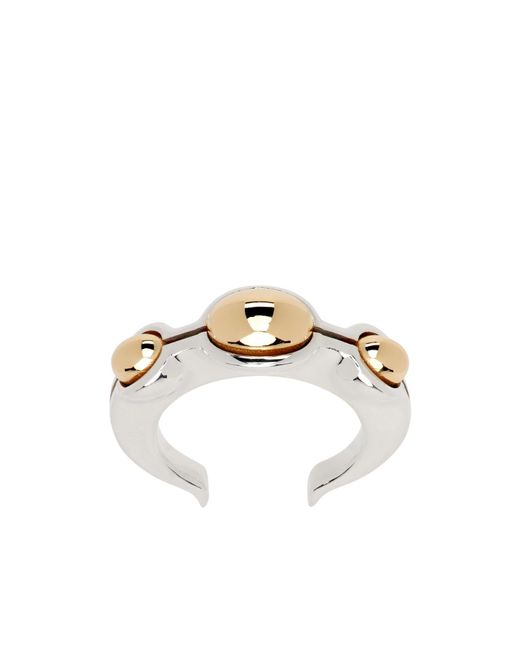 Bottega Veneta Metallic Logo Opening Ring for men