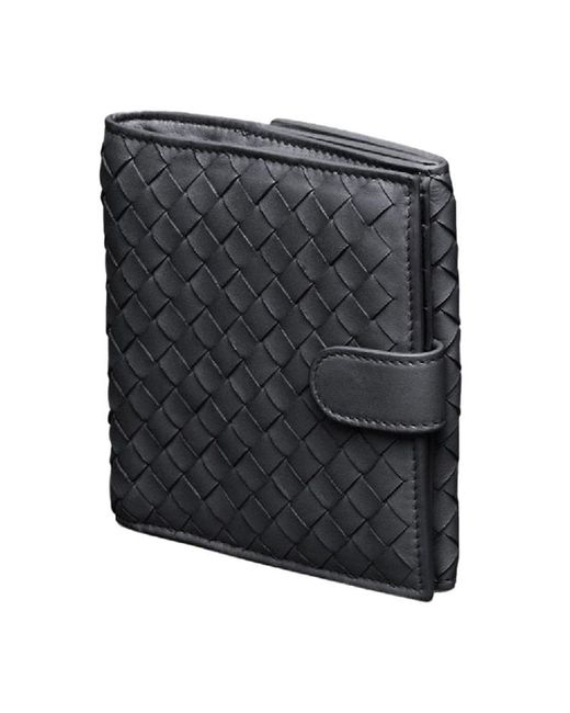Bottega Veneta Black Weave Detail Short Purse for men