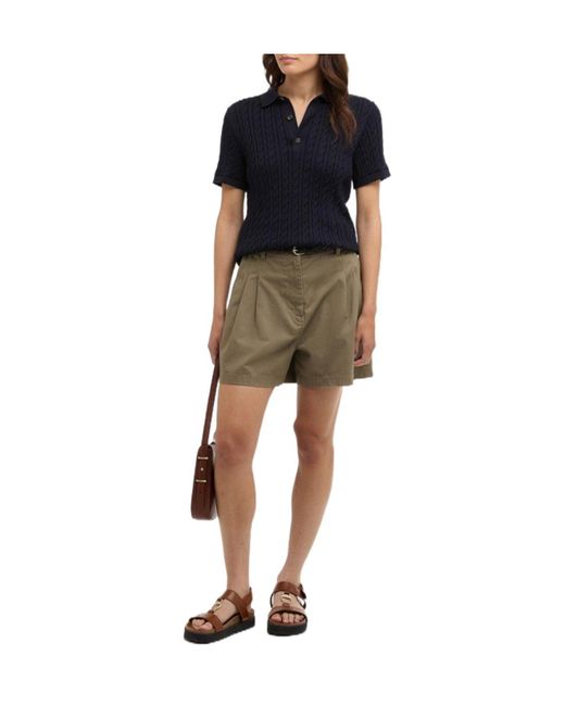 Barbour Blue Classic Short-Sleeve Sweater