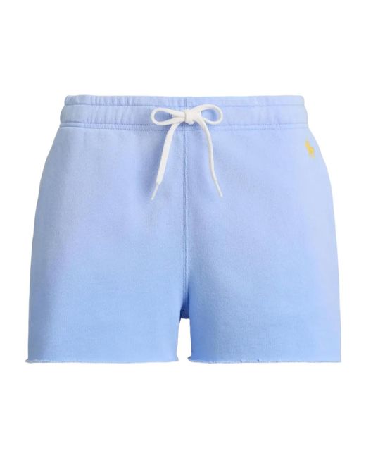 Ralph Lauren Blue Polo Logo Embroidered Drawstring Shorts