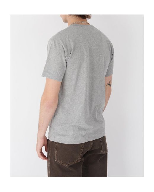 Comme des Garçons Gray Logo Cotton T-Shirt for men