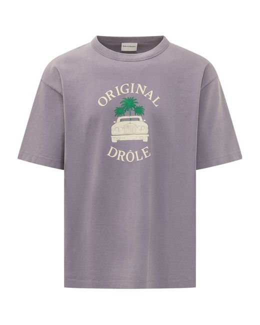 Drole de Monsieur Purple Drôle De Monsieur Car Palms Print T-Shirt for men