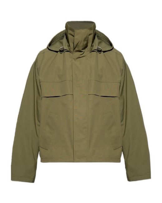 【関税＆送料込み】Bottega Veneta Short Hooded Coat Bottega Veneta Hooded Jacket in Green for Men | Lyst