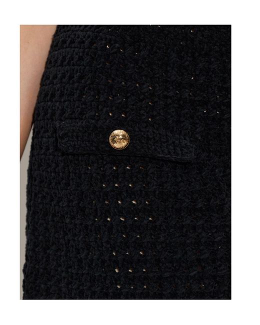 Ganni Black Crochet Mini Skirt