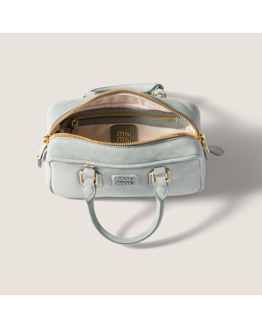 Miu Miu Gray Arcadie Zipped Tote Bag