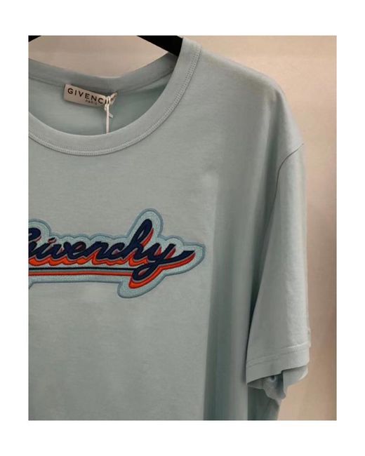 Givenchy Blue Embroidered Logo T-Shirt