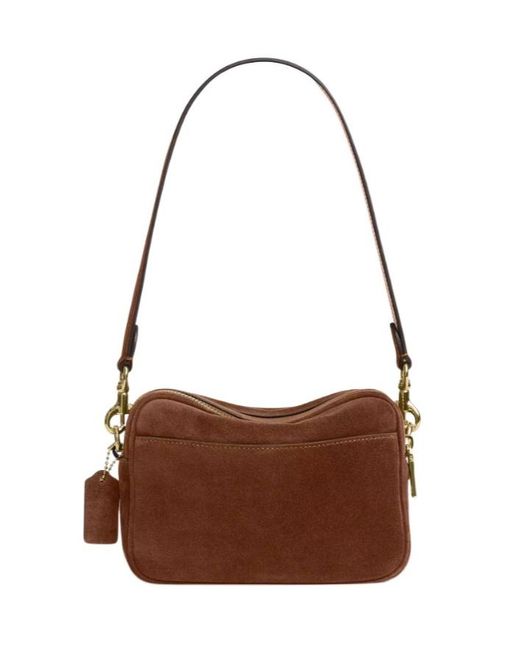 COACH Brown Mini Carey Crossbody Bag