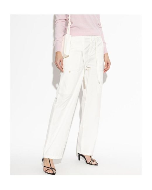 Jil Sander White Cargo Trousers