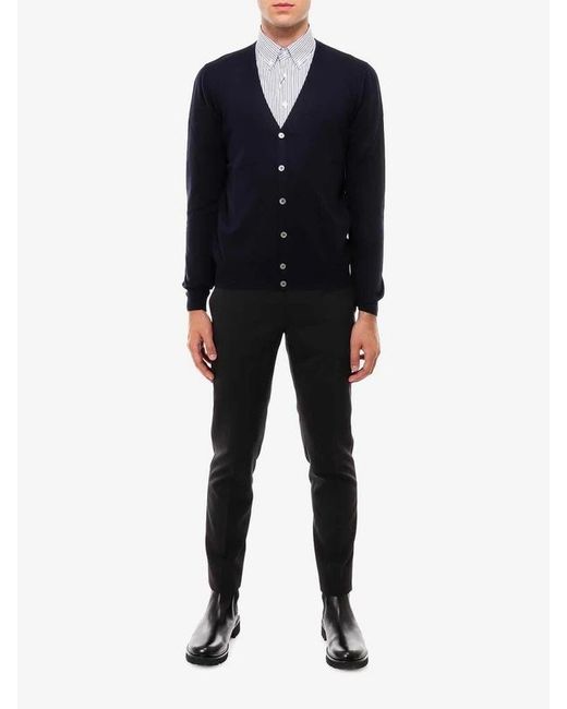 Gran Sasso Brown V-Neck Cardigan for men