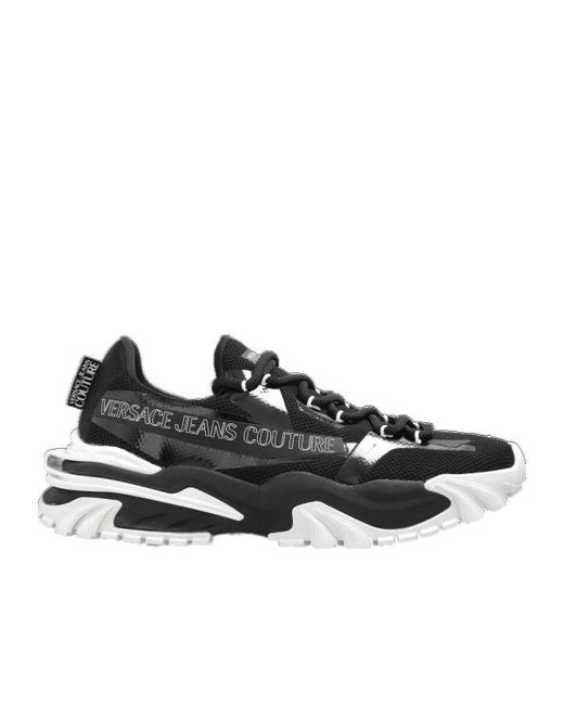 Versace Jeans Black Couture Logo Print Sneakers for men