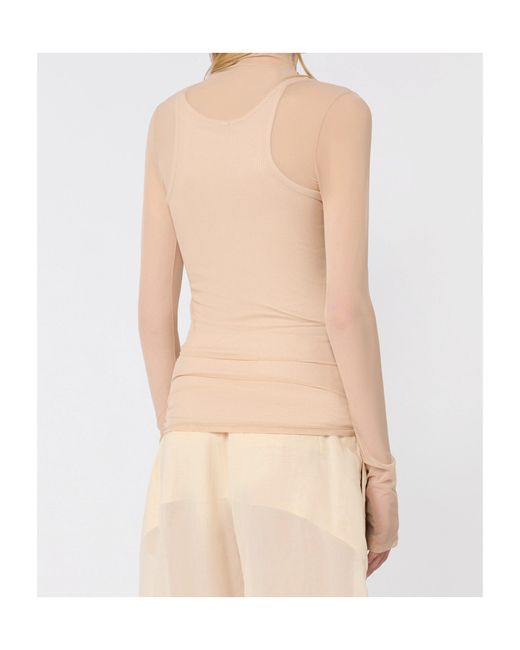 Sportmax Natural Floral Patterned Crewneck Top