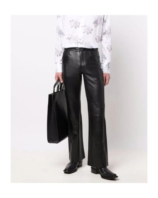 Ernest W. Baker Black Casual Trousers With Belt Loops for men