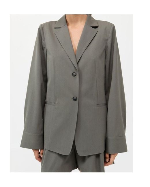 St. Agni Green Paneled Wool-Blend Twill Blazer
