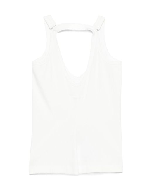 MM6 by Maison Margiela White Strap-Detailed Open-Back Tank Top