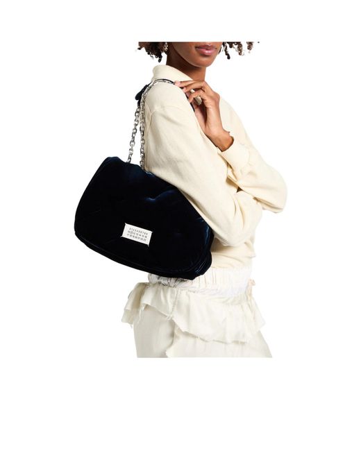 Maison Margiela Black Large Velvet Crossbody Bag