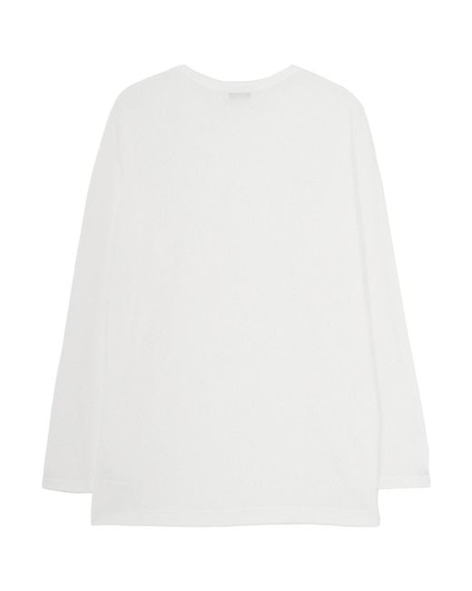Yohji Yamamoto White Soft Single Jersey Round Neck Ls Tee for men