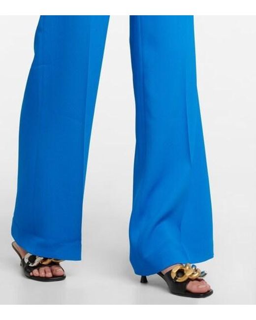 Stella McCartney Blue Tailored Twill High-Rise Wide-Leg Pants
