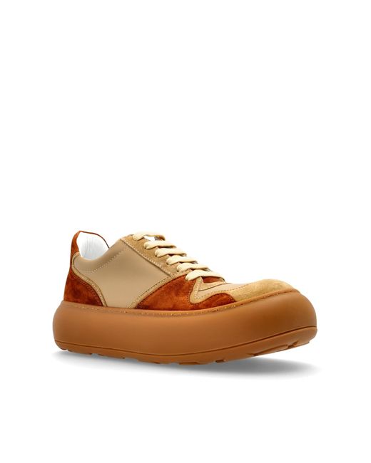 Moschino Brown Leather Sneakers for men