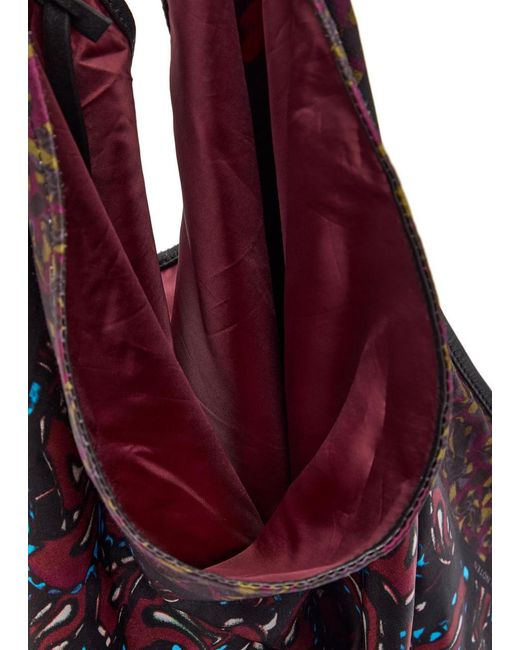 Dries Van Noten Purple Scarf Large Leather And Satin Tote